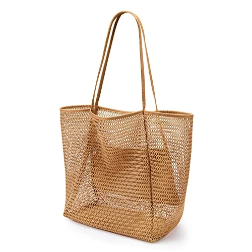 Mesh Beach Tote, 23L, Khaki
