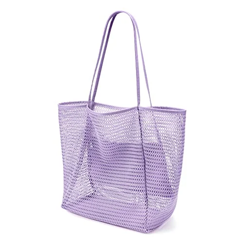 Mesh Beach Tote, 23L, Violet, Large