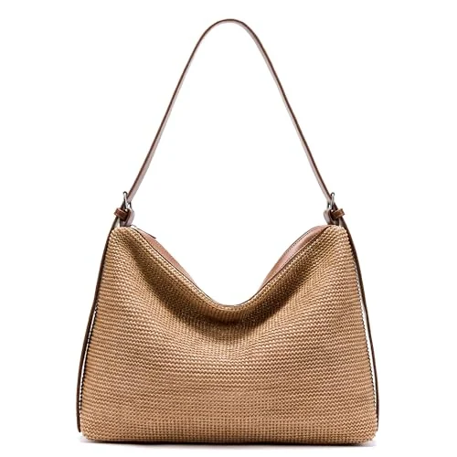 Straw Tote Bag, Tan