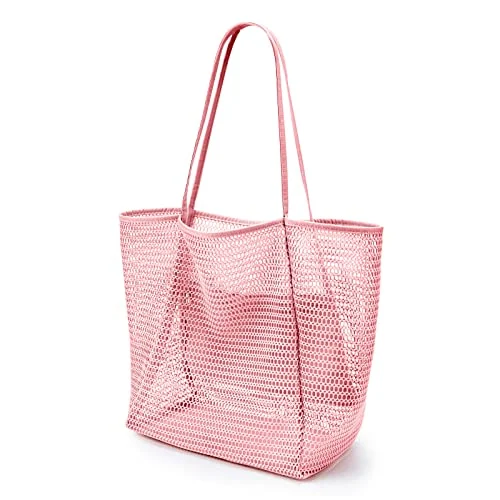 Mesh Beach Tote, 23L, Pink, Large