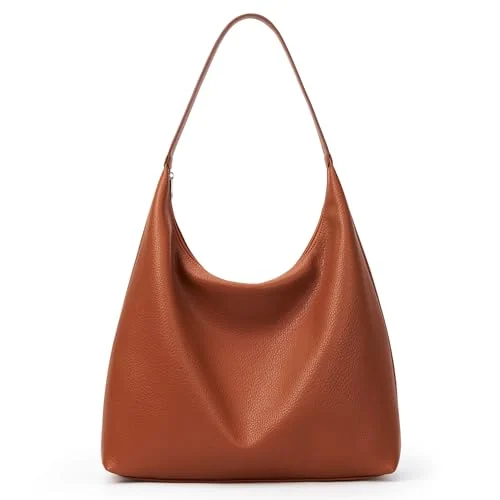 Vegan Leather Crescent Bag, 18L, Tan, Medium
