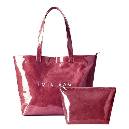 Beach Tote, Dark Red Set, Large