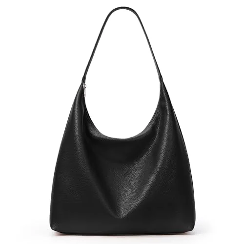 Vegan Leather Crescent Bag, 18L, Black, Medium