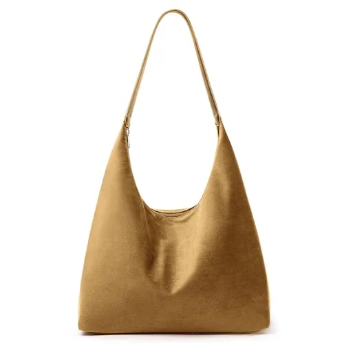 Vegan Leather Crescent Bag, 18L, Khaki, Medium