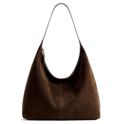 Vegan Leather Crescent Bag, Coffee, Medium