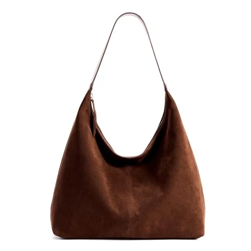 Vegan Leather Crescent Bag, Marron, Medium