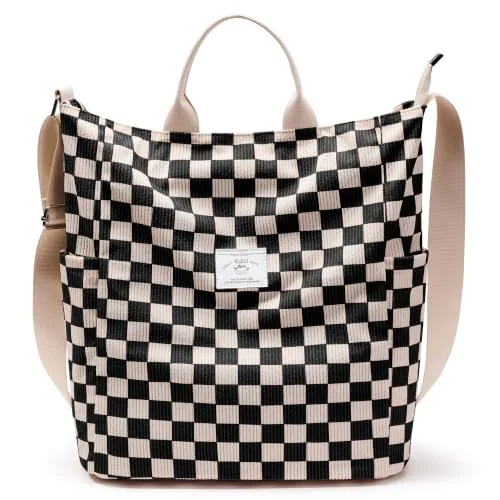 Corduroy Tote Bag, Checkerboard